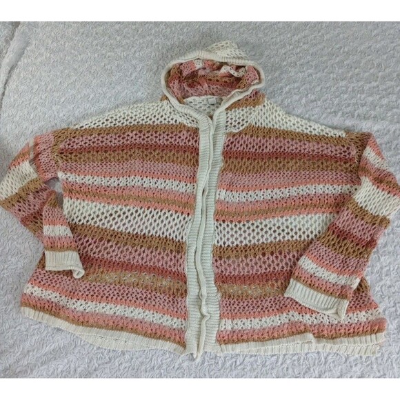 Cato Women's Cardigan Sz XL  Chunky Knit Long Sleeve Open Front With Hoodie - Picture 5 of 9